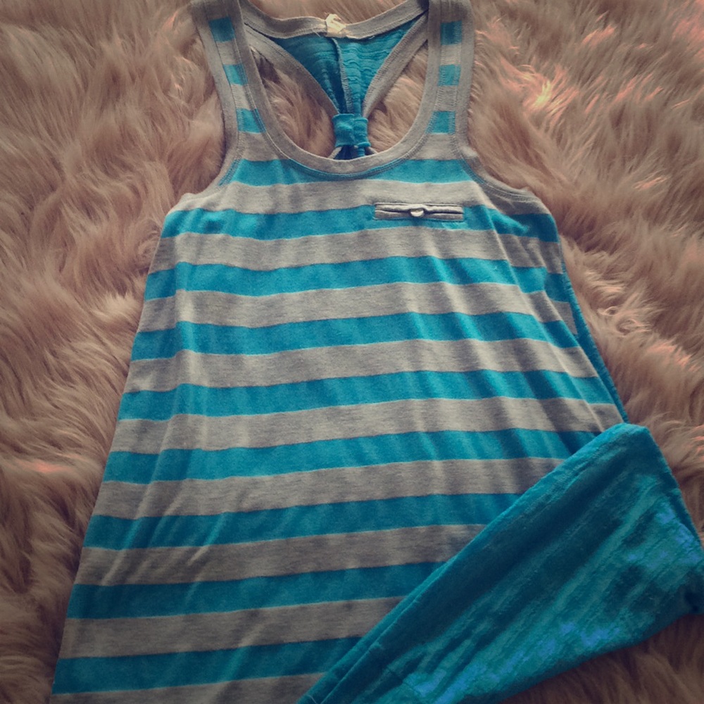 Striped Front/Sheer Back Swim Suit Cover Up